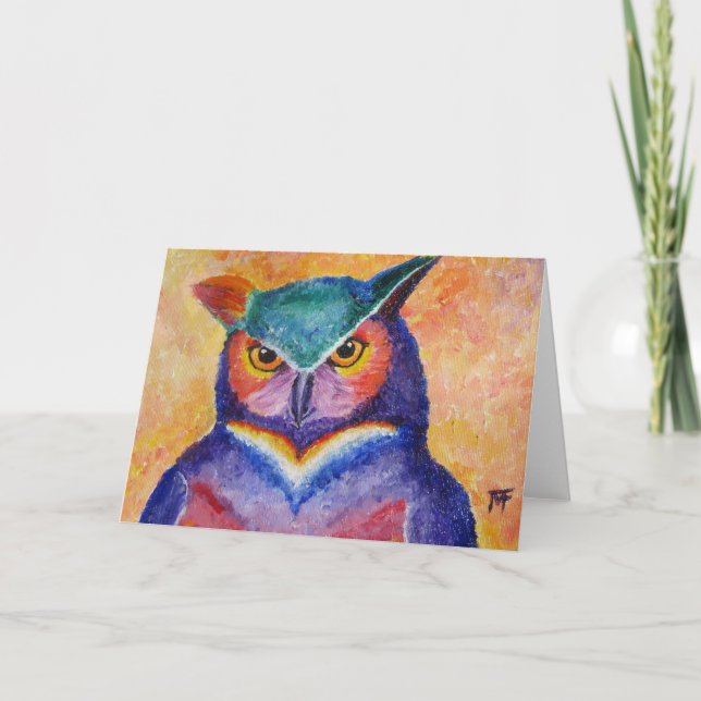 Wise Guy -Owl Greeting Card (Front)