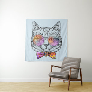 Wise Kitty Kat Tapestry