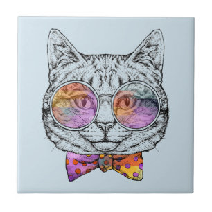 Wise Kitty Kat Tile