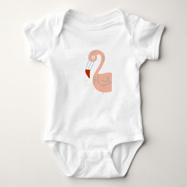 Wise Like a Flamingo Baby Bodysuit (Front)