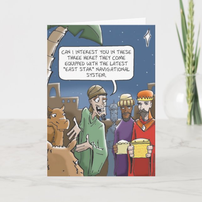 Wise Men Always Get Directions Holiday Card (Front)