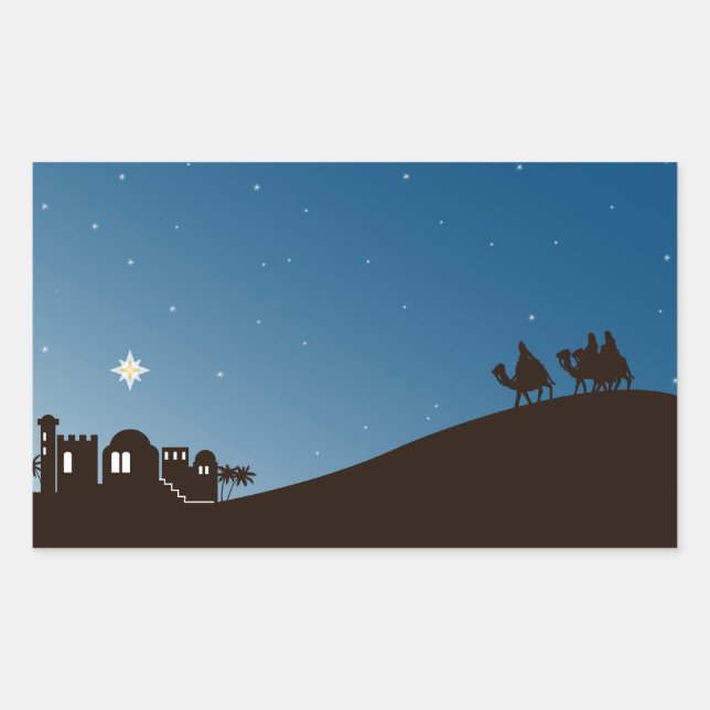 Wise Men Seek Him Christmas Rectangle Sticker (Front)