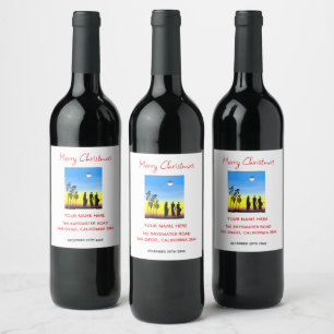 Wise Men, Silhouette Christmas Wine Label