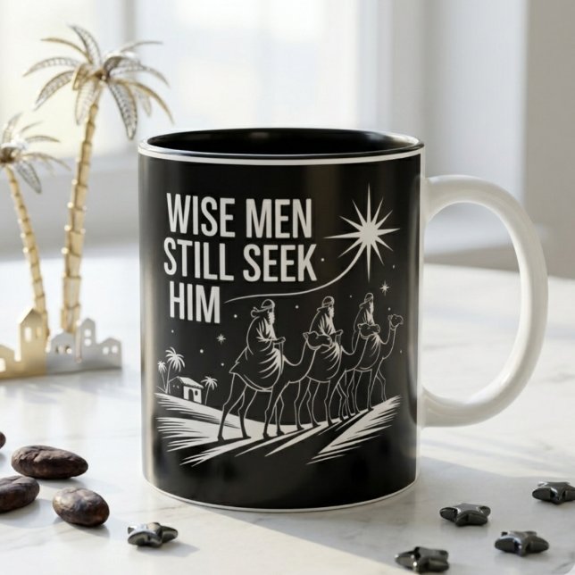 Wise Men Still Seek Him Christian Christmas Jesus Two-Tone Coffee Mug (Creator Uploaded)