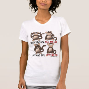 Wise Monkeys Humour T-Shirt