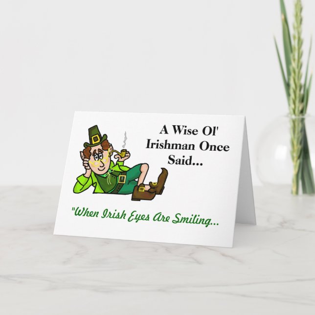 Wise Ol' Leprechaun St. Patrick's Day Card (Front)