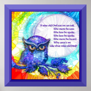 Wise Old Owl Bordered Poster