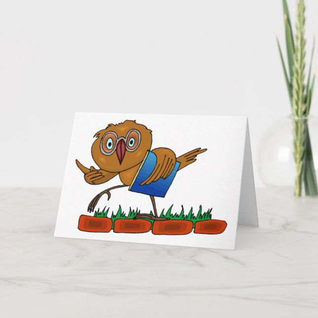 Wise Old Owl Greeting Card (Front)