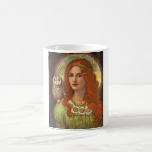 Wise Ones- Celtic Owl and Lady Coffee Mug