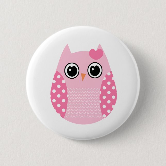 Wise Owl 2 Inch Round Button (Front)