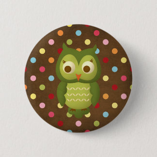 Wise Owl 2 Inch Round Button