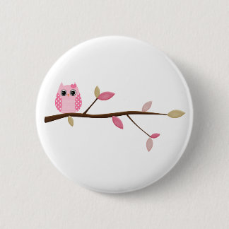 Wise Owl 2 Inch Round Button