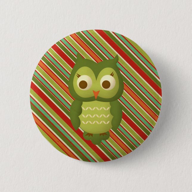 Wise Owl 2 Inch Round Button (Front)