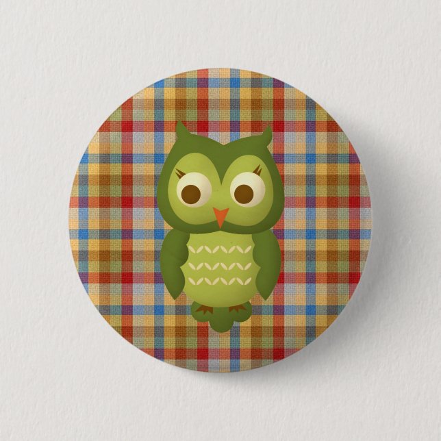 Wise Owl 2 Inch Round Button (Front)