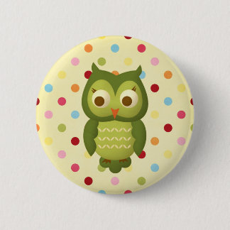 Wise Owl 2 Inch Round Button