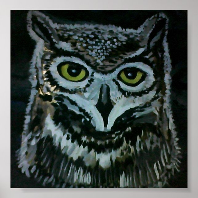 Wise Owl at Night Poster (Front)