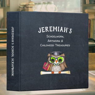 Wise Owl Chalkboard School Work and Artwork Binder