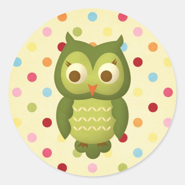 Wise Owl Classic Round Sticker (Front)