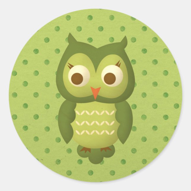 Wise Owl Classic Round Sticker (Front)