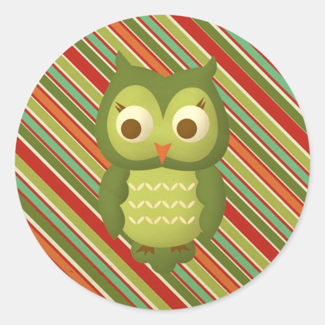 Wise Owl Classic Round Sticker (Front)