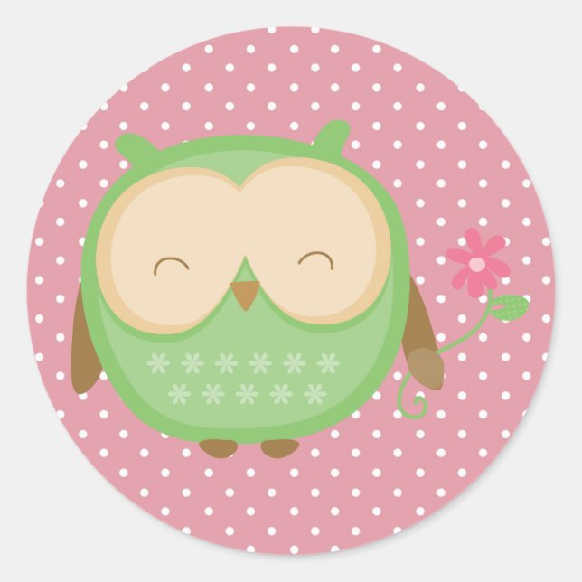Wise Owl Classic Round Sticker (Front)
