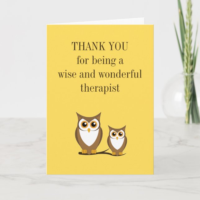 Wise Owl Counselling Therapist Thank You Card (Front)