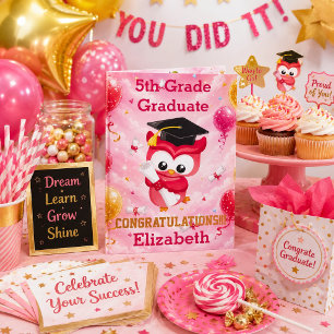 Wise Owl Cute Red Owl Graduation Card