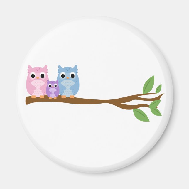 Wise Owl Family Magnet (Front)