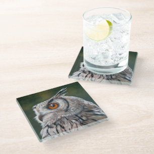 Wise Owl  Glass Coaster
