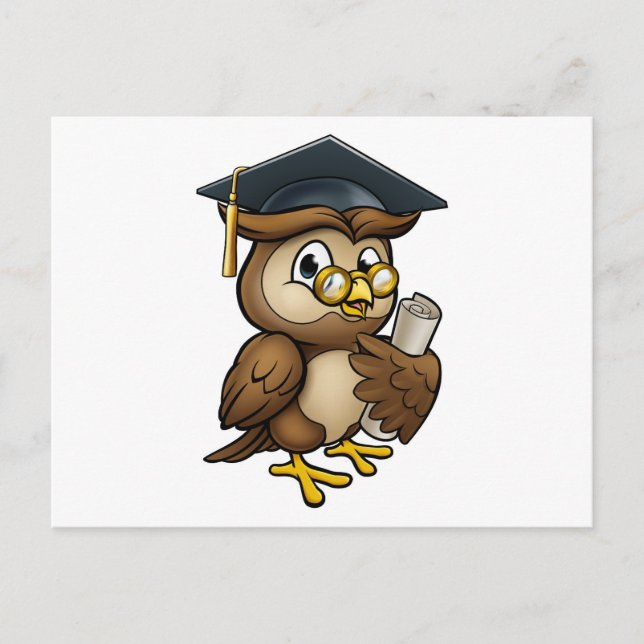 Wise Owl Graduate Character Postcard (Front)