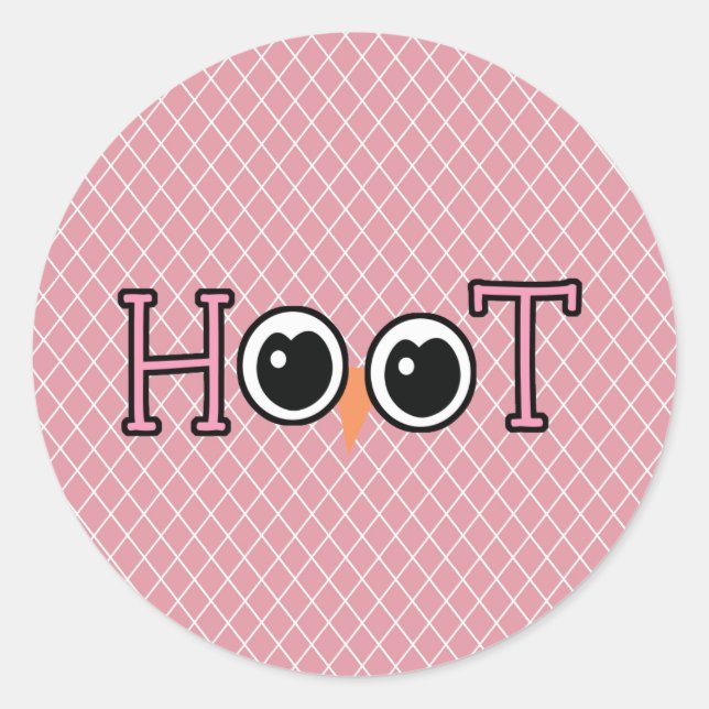 Wise Owl Hoot Classic Round Sticker (Front)