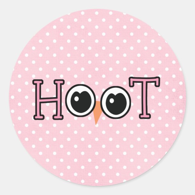 Wise Owl Hoot Classic Round Sticker (Front)