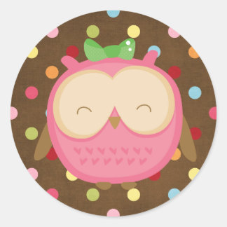 Wise Owl Hoot Classic Round Sticker