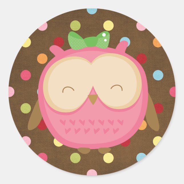 Wise Owl Hoot Classic Round Sticker (Front)