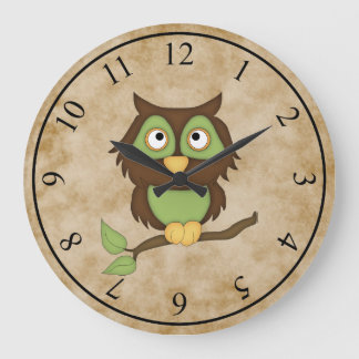 Wise Owl Large Clock