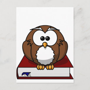 Wise Owl on Book, teacher, wisdom, knowledge study Postcard