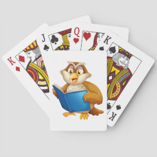 Wise Owl Reading Book Playing Cards