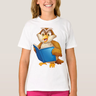 Wise Owl Reading Book T-Shirt