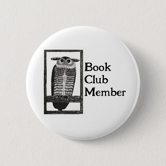 Wise Pages: Book Club Member 2 Inch Round Button (Front)