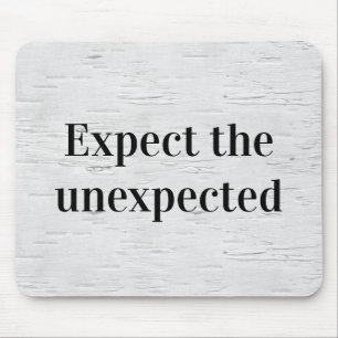 Wise Quote on Birch Tree Texture Mouse Pad