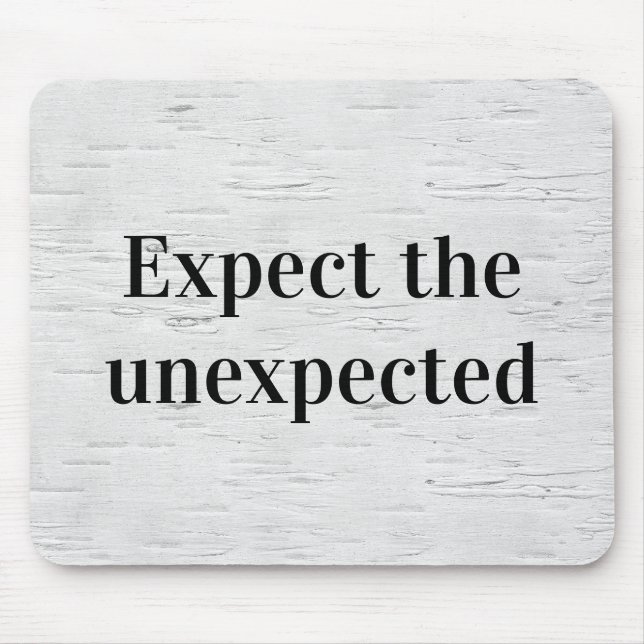 Wise Quote on Birch Tree Texture Mouse Pad (Front)