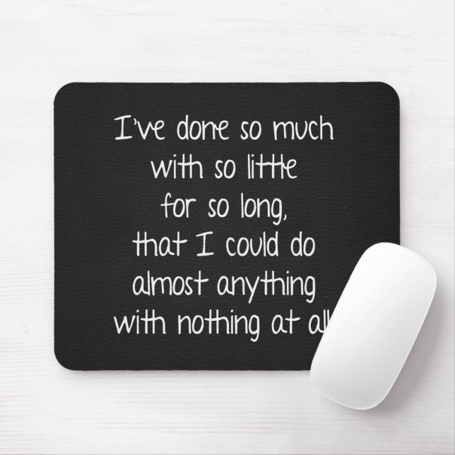 Wise Quote On Black Leather Mouse Pad (With Mouse)