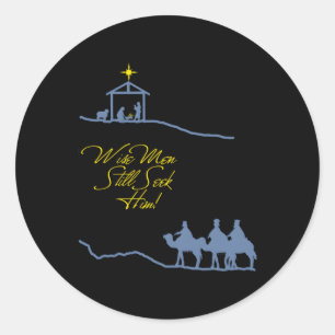 Wise Still Seek Him Scene Classic Round Sticker