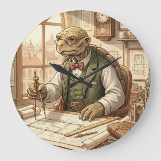 Wise Turtle Architect Vintage Office Wall Clock
