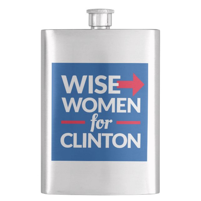 WISE WOMEN FOR CLINTON Flask (Front)