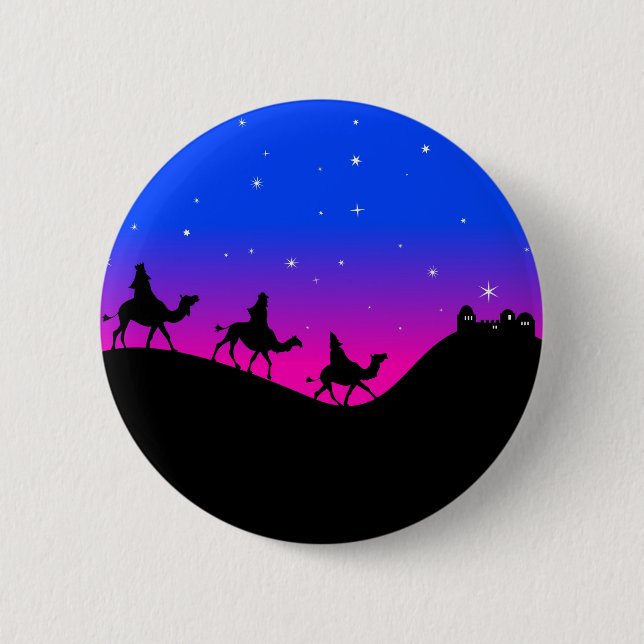 Wisemen 2 Inch Round Button (Front)