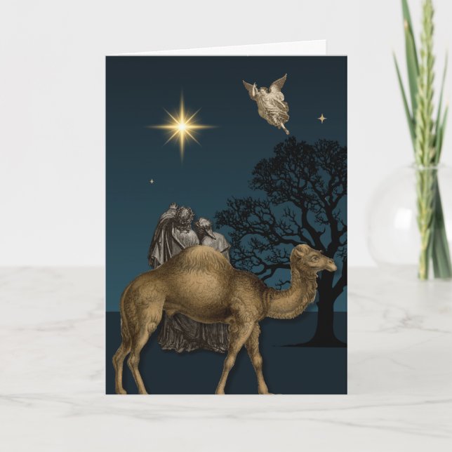 Wisemen and the Star of Bethlehem Greeting Card (Front)