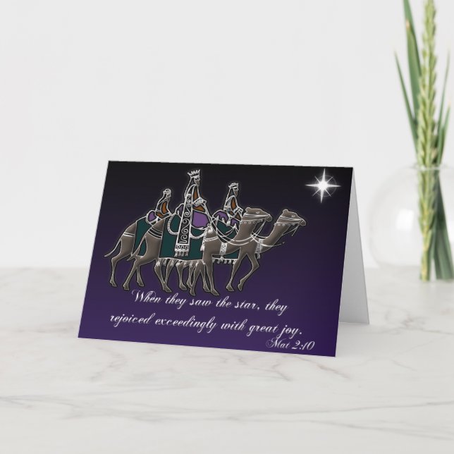 Wisemen/ Mat 2:10-11 Holiday Card (Front)