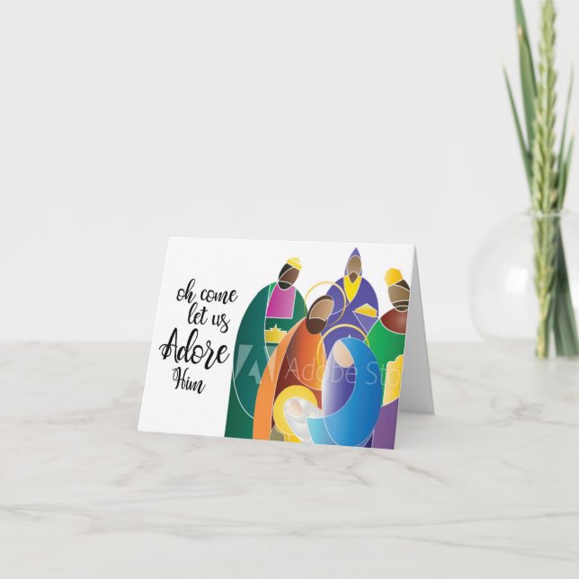 Wisemen, Oh Come Let Us Adore Him Holiday Card (Front)