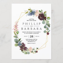 Wish Bordo Blue Watercolor Flowers